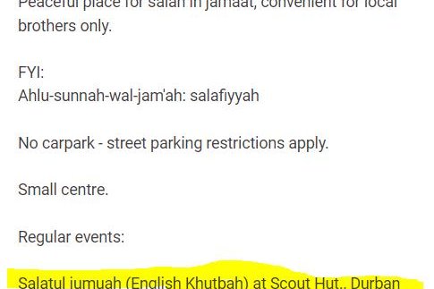 Manhaj salaf Friday Prayers (Jumuah) in Scout Hut : image 2